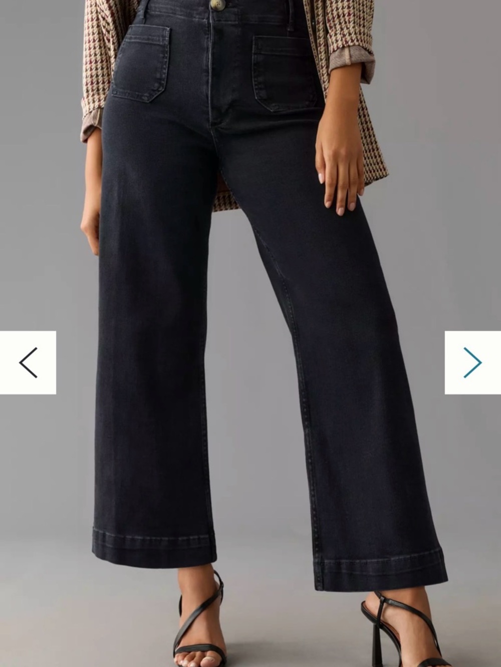 The Colette by Maeve Wide-Leg High-Rise Women's Jeans in Black Size 29P